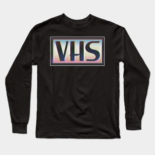 Retro 80s Styled Glitchy VHS Logo #2 Long Sleeve T-Shirt